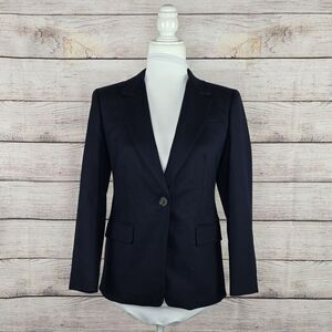 NWT J. Crew Helena Wool Blazer Size 2 Petite Italian Design Twill Navy Regency